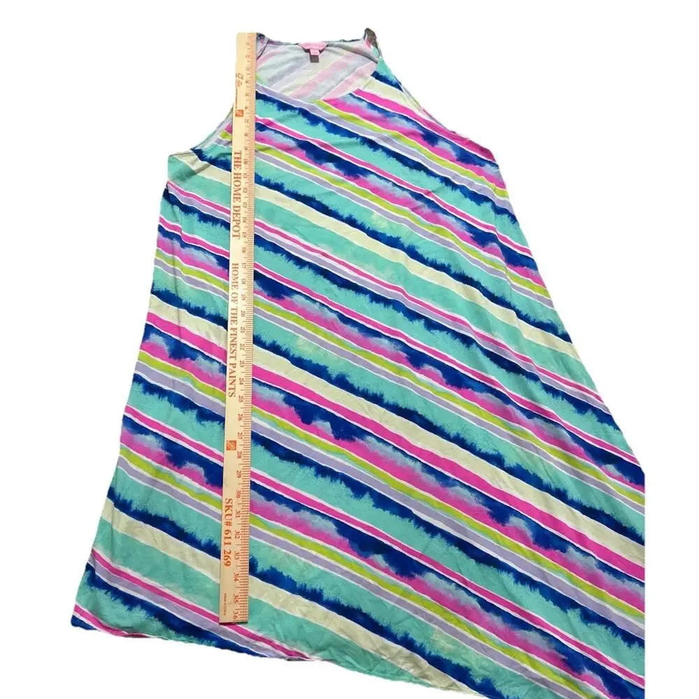 Lilly Pulitzer XL Magniloia Ceviche midi diagonal Stripe Asymmetrical Dress